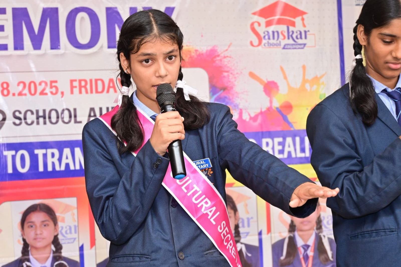 Student taking the oath at the Investiture Ceremony