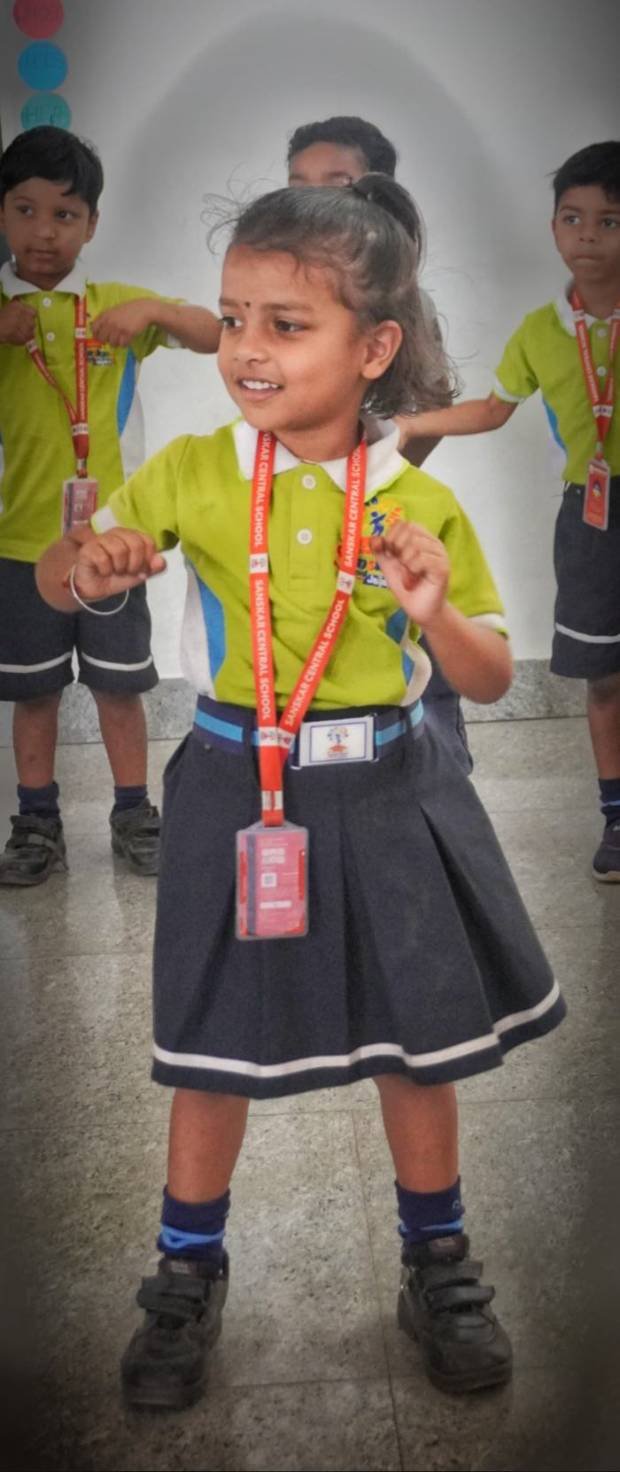 Pre-primary student dancing during an activity session